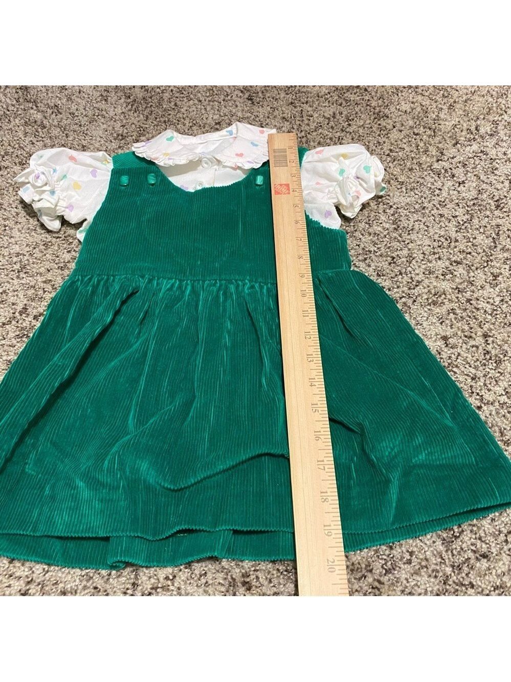 Vintage Little Girl Corduroy Jumper + Cotton Shirt 80s 90s Clothing Set Lot - Picture 6 of 14
